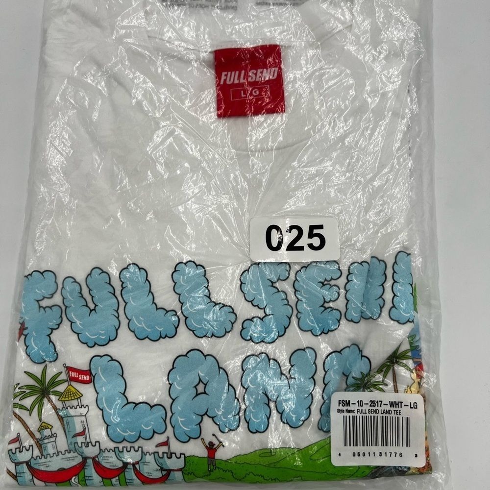 Full Send Land Tee Nelk Boys White‎ Graphic T-Shirt Mens Large NWT